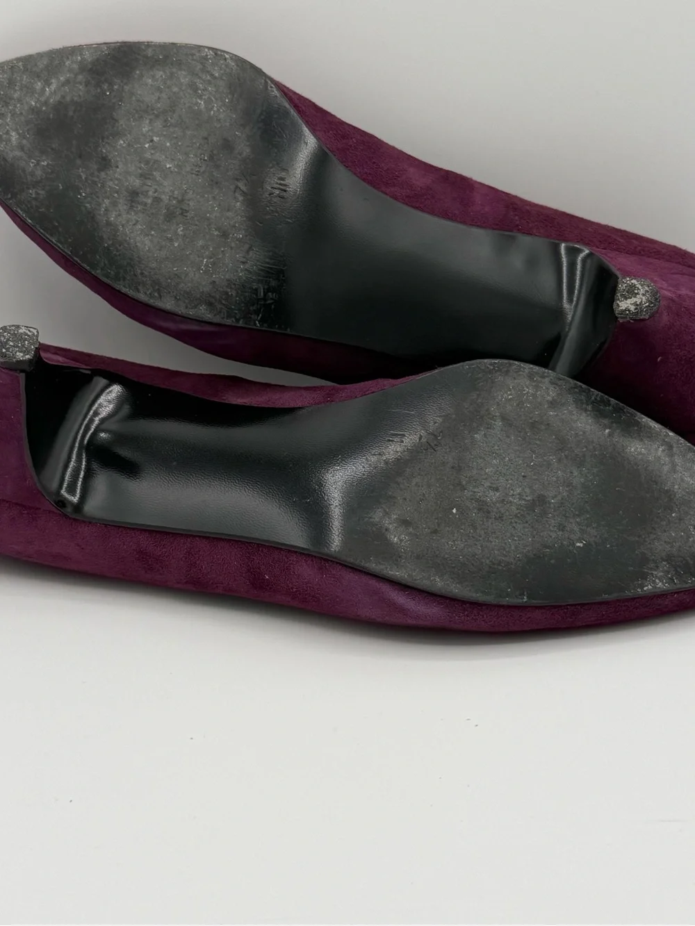 Vintage Buskens Purple Suede Pointed Toe Heels Pumps Made in Spain Size 7.5